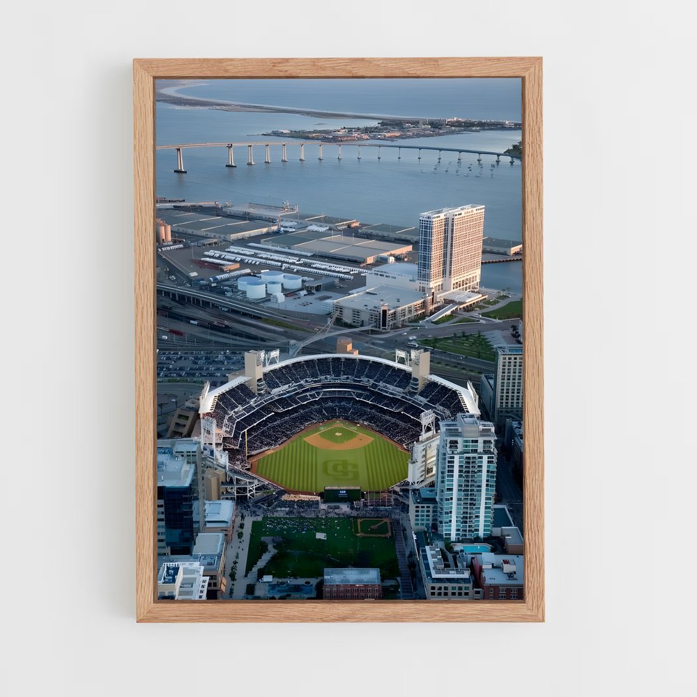 Poster San Diego Skyline et Baseball (vue 4)